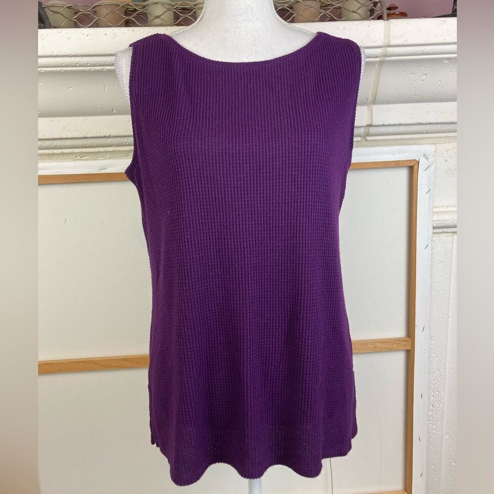 Chicos Yummy soft Sleeveless waffle KnitâTop NWOT oversized